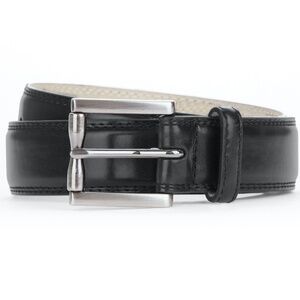 George Feather Edge Double Stitch Dress Belt Black